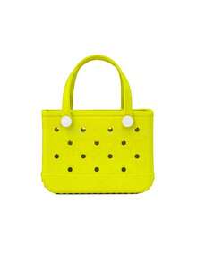 1pc Large Capacity Practical EVA Beach Tote Bag, EVA Women's Beach Handbag With Breathable Holes - Lightweight Durable Solid Color Open Design, Large Waterproof Washable Sturdy Open Tote Bag, Suitable For Beach, Pool, Sports, Pool Side, Shopping And Picnic - Fashionable Holiday Accessory, Beach Bag, Holiday, Casual Outing, Festival Gift, Leisure Use, Stylish Tote Bag | Vibrant Tote Bag | Durable Tote Bag, Cute Tote Bag, Christmas Gift, Shopping, Swimming, Work, Travel - Multicolor - View 12