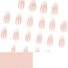 24pcs Medium Almond Shaped Artificial Nails Set, Natural Nude Pink Gradient To White, Glossy Finish Fake Nails, Reusable And Easy To Apply, Perfect For Daily/Office/Party Wear - Baby Pink - View 4