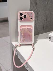 Funda de teléfono a prueba de golpes con ranura para tarjeta, material de TPU, con patrón de mármol, adecuada como regalo de vacaciones, compatible con Apple 11 12 13 14 15 16 Pro/Pro Max/14 15 16/17, unisex - Multicolor - Ver 3