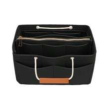 1188- Lukovee Organizador de Bolsas para Mujer inserto Organizadores de Bolsa de Mano de Fieltro con 14 Bolsillos Organizador Maquillaje Neceser Aseo para Viaje Compatible con una Variedad de Marcas - NegroNuevo - Ver 1