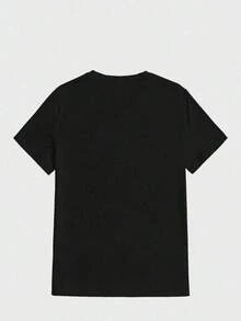 Short-Sleeved T-Shirt With Double-Sided Digital Print, "Sitka" Brand And Camouflage Graphic Design, Black, 1 Piece, Casual, Soft, 100% Cotton, Unisex, Y2K Style Sportswear, Round Neck, 100% Cotton, Soft Fabric, Short Sleeve. - 黑色 - 查看 2