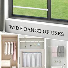 Adjustable Sliding Door Safety Bar, Metal Adjustable Window And Glass Door Safety Bar With Safety Sliding Lock Bar And Rubber Heads - Durable Metal Structure, Enhanced Safety, Fits Most Doors, Home Locks, Door Locks, Fashionable Metal Finish, Sturdy And Durable - A - View 3