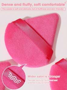 5件套超柔软化妆工具，包括：1个圆形化妆海绵、2个迷你化妆粉扑、2个三角形散粉扑、气垫粉扑、散粉扑、美妆蛋、干湿两用粉扑、多功能化妆工具、腮红扑，适用于膏状、粉底液等，适合所有肤质。 - 玫紅色 - 查看 5
