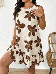 Lounesse Vestido casual de talla sin mangas a rayas - Multicolor - Ver 9