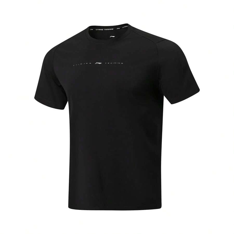 LI-NING Men's Fitness Series Ice-Sensitive T-Shirt Moisture-Wicking Sports Tee ATSW197-4 - 黑色 - 查看 1
