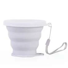 American-Style Coffee Cup, Portable Outdoor Travel Cup, Foldable Silicone Water Cup, Water Bottle, Compact Pocket Cup - 冷藍色-卡片折疊杯 - 查看 9