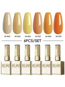 XEIJAYI XEJAYI 6-Color Yellow Orange Gel Nail Polish Set, UV LED Soaking Nail Gel, Semi-Permanent, DIY Salon Quality Nail Art Gel For Spring And Summer - Nhiều màu - Xem 10