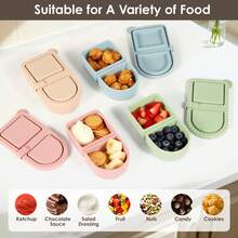 Personalized Custom Name And Pattern Portable Snack Box, Baby Food Fresh-Keeping Box, Silicone Sealed Container, Food Dispenser, Lunch Box, Picnic, Outdoor, Portable Box, Snackle Box, Toddler - Multicolor - View 6