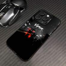 Dodge Viper blanco, carreras nocturnas ciberpunk negrasfunda de teléfono Fundas compatibles con ,Apple,VIVO,OPPO,,, y Honor.Fabricadas en silicona TPU,ofrecen protección contra golpes y caídas. - Negro - Ver 3