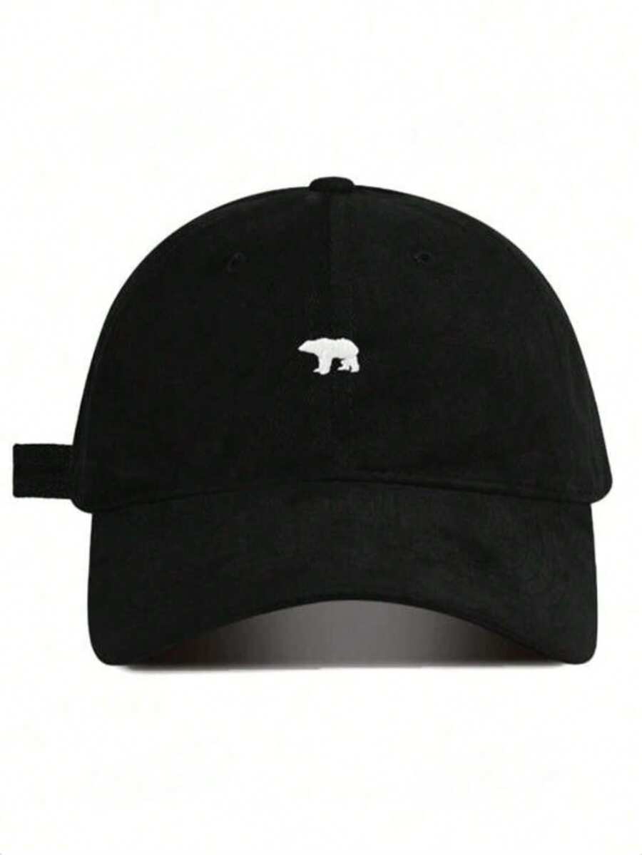 1 pieza Gorra de béisbol con estampado de oso vintage azul marino - Negro - Ver 1