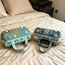 Large Canvas Camping Overnight Travel Bag, Hippie Journey Quilted Duffel Bag, Stylish Women's Large Capacity Weekend Bag, Overnight Luggage Bag Gym Tote - 彩色 - 查看 3