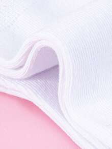 1/5 Pairs Girls Kids Featuring Cute Number 67 Print, Girls Short Socks Spring Summer Thin Socks, Breathable Fabric Sweat-Absorbing Quick-Drying Non-Slip Comfort, Cute Preppy Casual Style, Mid-Calf Crew Socks For Daily Wear Back To School Party Easter Birthday Gift, Number Print White Colorblock Ruffled Cuff Detail, Kids Fashion Student Socks, Must-Have Socks, Perfect Gift For Girls - White - View 9