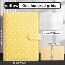 1pc Retro A5 Colorful Polka Dot Loose-Leaf Notebook, Lacquered Glossy Cover, 3-Inch Mini Photo Album Card Holder School Supplies - A - View 23