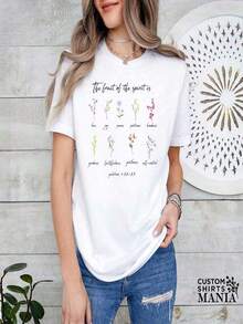 Women's Plus Size T-Shirt With 'Baseball Is My Favorite Season' Print, Casual, Black, Polyester, Short Sleeve, Crew Neck, Machine Washable, Spring And Summer Activewear, Fun Design T-Shirt, Suitable For Sports And Outdoor Activities - 白色 31 - 查看 1