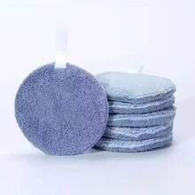 6pcs 80mm Round Reusable Makeup Remover Pads, Soft Sponge Face Cleansing Pads For Facial Skin Care, Suitable For All Skin Types - Multicolor - View 3