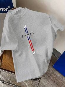 Camiseta básica para hombres, top versátil, ropa de verano para hombres - Gris Claro - Ver 12