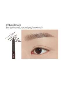 ETUDE Drawing Eye Brow 02 灰棕色 3入組 三角精準筆尖，打造自然毛髮感線條，防暈染防水，持久粉質觸感，可疊加顯色，適合定義柔和眉毛，韓國彩妝，節日 K-Beauty 禮物，0.25g - 02*2 - 查看 3
