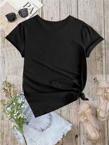 Banana Women's T-Shirt - Fun Banana And Star Print, Casual Short-Sleeved Crew Neck Top, Breathable For Summer And Spring, Machine Washable, Suitable For Everyday Wear In All Seasons. Can Be Worn As A Base Layer In Spring And Autumn Or On Its Own In Summer. Unisex Style,  Thick Cotton City Boy Top. - 白色 - 查看 7