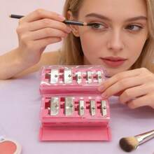 2 pezzi Temperamatite multifunzione con 4/5 fori+regolabile, temperamatite per matite per eyeliner e sopracciglia, set di temperamatite, accessori portatili per il trucco, necessità per vacanze e viaggi - Multicolore - Visualizzare 9
