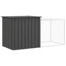 Cage à lapin  en acier galvanisé anthracite 200x91x100 cm - Anthracite - Voir 7