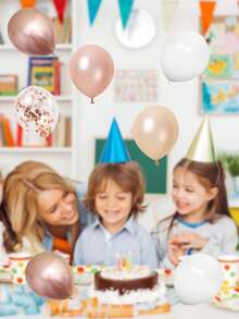 40入 多色亮片乳膠氣球 10/12英吋 生日、聖誕派對裝飾 - 白色套裝 - 查看 2