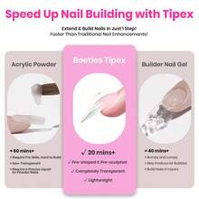 Beetles 224Pcs Tipex Instant Apex Nail Tips Kit, Reinforced Apex Strong Long-Lasting, 20g Solid Nail Glue, Mini UV Lamp Base & Top Coat Manicure Set - Medium Square - 查看 11
