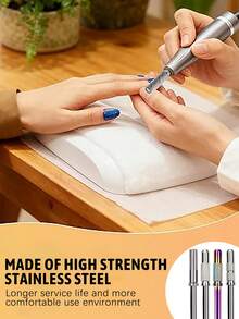 1PC Mandril para Banda de Lixamento de Arte de Unhas, Cabeça de Retificação em Titânio Prateada/Dourada/Colorida, Ferramenta de Esfoliação para Manicure e Pedicure, para Remoção de Unhas e Remoção de Pele Morta - Multicolorido - Ver 3