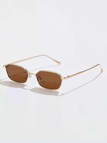 1 par de gafas de moda con montura de metal y lentes tintados para la vida diaria, estilo vintage, ideales como regalo para mujer, gafas de sol de verano, gafas de sol para playa, accesorios escolares y de playa para mujer, gafas de sol básicas que combinan con suéteres, jeans, pantalones deportivos, sudaderas con capucha, chaquetas, vestidos y camisas de manga larga, gafas de sol elegantes y a la moda, ideales para salidas familiares, viajes, vacaciones y días de descanso. - Negro - Ver 8