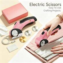 KITESDER Cordless Electric Scissors,  Lightweight & USB Rechargeable & Safety Lock & Replaceable Blades,  Effortless Cutting For Paper, Fabric, Craft, Light Pruning, DIY Sewing Tool,Birthday And Valentine's Day Gift - View 3