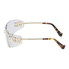 MIU MIU Original Design Irregular Shaped Sungl Asses For Women, Gold - OMUA51S - View 3