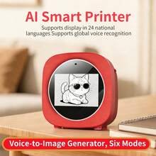 Impresora mini AI, fabricante de pegatinas con voz AI con pantalla HD de 2.4", adecuado para notas de aprendizaje, dibujos, fotos, colorear, diarios, manualidades DIY - Multicolor - Ver 8
