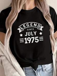 Comfortable All Day Long, This Iconic Printed T-Shirt Has Been Around Since July 1975. It's A Casual, Short-Sleeved, Crew-Neck Top, Perfect For Spring And Summer, And Designed For Women. Its Relaxed, Comfortable Fit Flatters All Body Types, While The High-Quality Material Feels Soft Against The Skin And Offers Long-Lasting Durability. - 黑色 - 查看 1