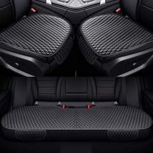 3pcs New Rhombus Embroidery Leather Car Seat Cushion, Comfortable, Breathable, Universal For All Seasons, Car Seat Protector Pad, Rhombus Embroidery Rear + Front Backless Non-Slip Universal Seat Cushion, Car Interior Accessories - Small Diamond-shaped Leather - View 20