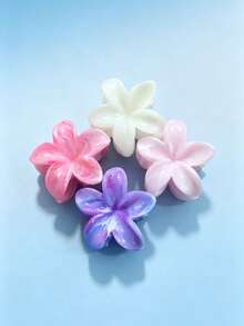 4/5/6pcs 4cm Fashionable Gradient Hawaiian Flower Hair Clips, Simple Versatile Small Hair Clips Suitable For Work/Date/Vacation - Multicolor - View 3