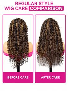 ISEE Wear Go Half Wig Water Wave Flexible Fit 3 In 1 Half Wig With Drawstring Natural Hairline Honey Highlight Ombre Color Highlight Wear And Go Glueless Human Hair Wig Pre-Plucked Hairline 180% Density 16-28 Regular Inch Unprocessed Virgin Hair Daily Use For Women - S2/30 - View 6