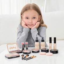 10/14PCS Girls' Pretend Makeup Toy Set, Lipstick, Powder Blush, Children's Makeup Set, Toy Cosmetic Set (Not Real Cosmetics), Suitable For Girls Ages 3–10, Ideal For Birthdays And Holidays - Multicolor - View 6