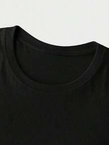 Summer T-Shirts, 2026 Women's Tops, Pink Flamingo Print Summer T-Shirt, Crew Neck And Short Sleeves, Pure Print Summer Set For Women, Cotton T-Shirt, Y2k Style. - 黑色 - 查看 3