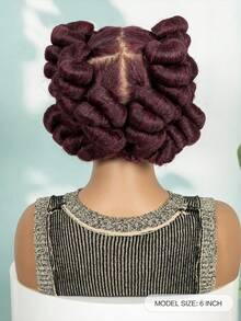 Peluca trenzada sintética, peluca de encaje completo HD sin costuras con trenzas en caja, peluca sintética de encaje completo elegante, adecuada para mujeres - alta densidad, resistente al calor, estilo trenzado versátil, adecuada para mujeres afroamericanas, peluca trenzada hecha a mano, Halloween - Rojo - Ver 3