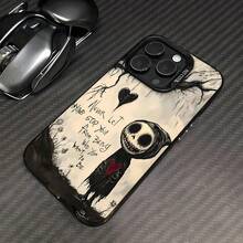 Inspiración de Jack Skellington en blanco y negrofunda de teléfono Fundas compatibles con ,Apple,VIVO,OPPO,,, y Honor.Fabricadas en silicona TPU,ofrecen protección contra golpes y caídas.regalos para mamá - Negro - Ver 2
