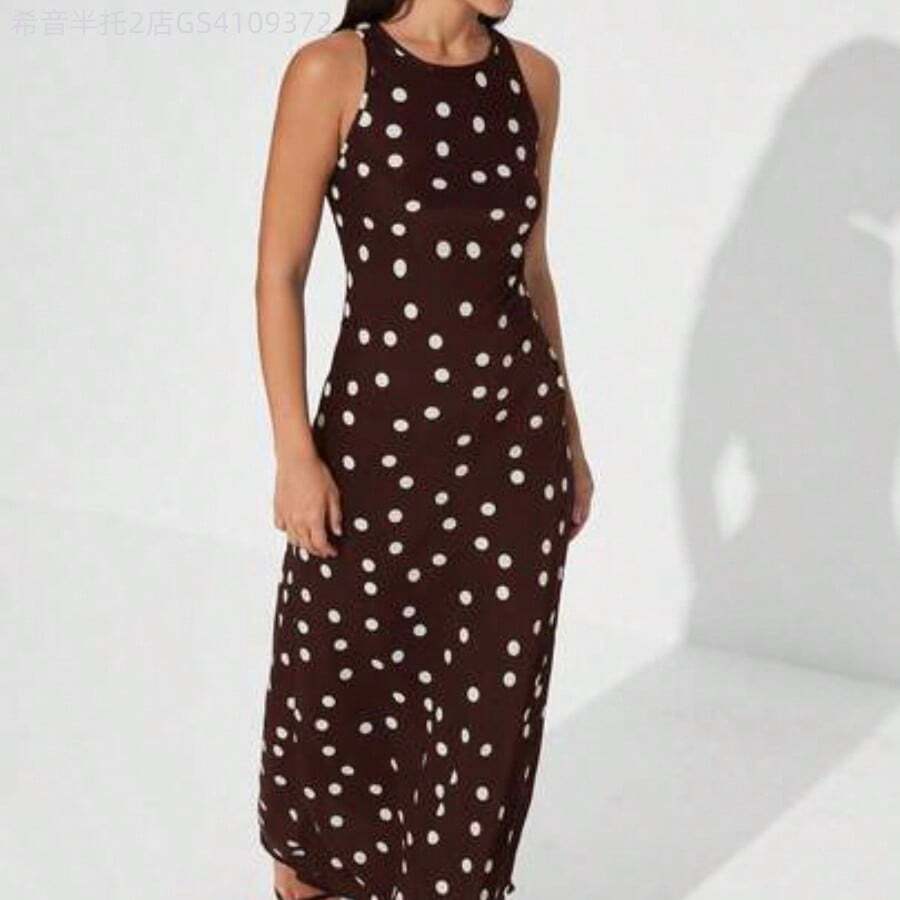 Women Midi Dresses - 全穀類咖啡 - 查看 1