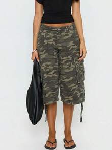 Women Denim Shorts - Army Green - View 3