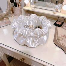 Light Luxury Petal Bow Desktop Storage Box, Cute Jewelry Box For Girls. Ideal For Sorting Sundries On Bedroom Desktops And Decorating Living Room Entrances. Creative Resin Ornament, Exquisite Aesthetic Decor For Ladies. Perfect Gifts For Best Friends, Birthdays, Parties And Festivals. - Multicolor - View 6