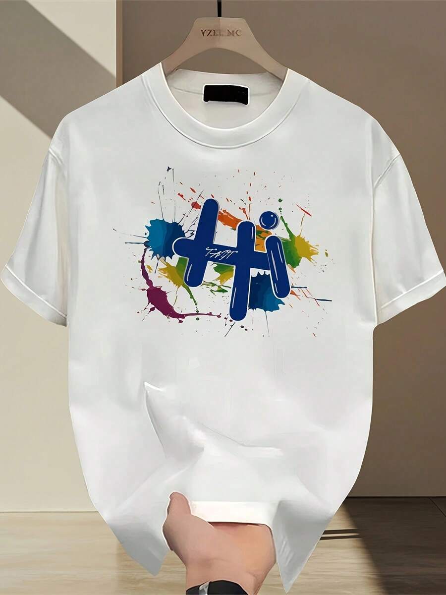 Men's Heavy Cotton T-Shirt - 白色 - 查看 1