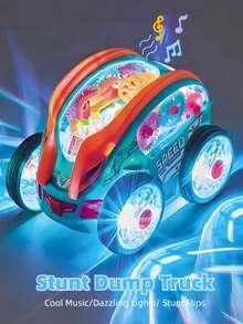 Glowing Transparent Sensory Toy Car 360° Rotation Obstacle Avoidance Forward Motion With Colorful Dynamic Gears Children Toy Boys Girls Baby Toy Toddler Sensory Toy 2-3 Years Old Kids Toy Great Birthday Gift Idea - Multicolor - View 4