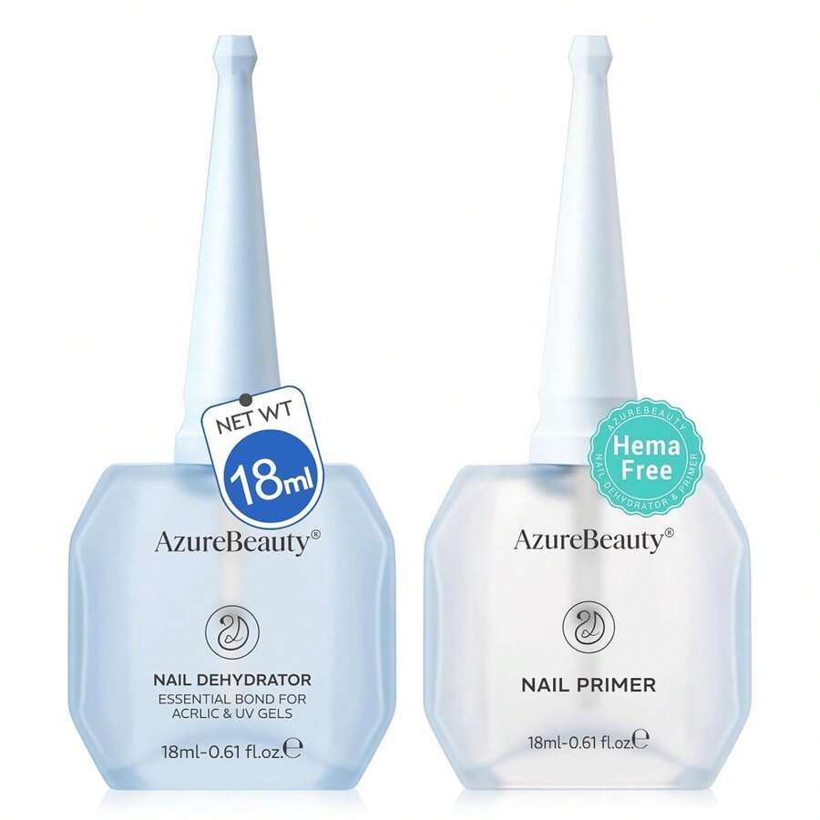 AZUREBEAUTY 18ml Nail Dehydrator And Primer, Acid-Free &Amp; Hema-Free Nail Prep Kit, No Lifting Bond For Gel Polish &Amp; Acrylic, Quick Dry Professional Natural Nail Primer For Long Lasting Manicure - White - View 1