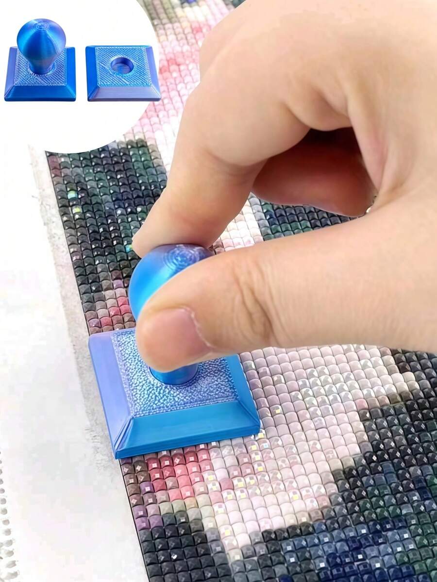 1个3D打印压花滚筒，可拆卸钻石画压花工具，适用于方形和圆形钻石画画布，优质钻石艺术DIY工艺配件