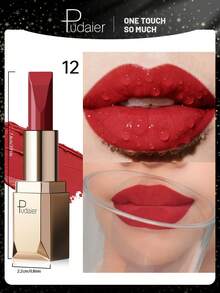 Pudaier 1pc Pink Nude Waterproof Non-Fading Lipstick, Suitable For All Skin Tones, Perfect Valentine's Day Gift For Her - 12 - View 10