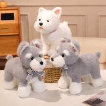 30cm Realistic Plush Schnauzer Dog Stuffed Animal Doll, Soft Doll Companion, Bedroom Decor, Birthday Gift - 30 Centimeters - View 2