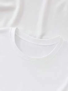 Women's Casual Short Sleeve T-Shirt - Happy  Face Print And Inspirational Lettering, Comfortable Crew Neck, Versatile All-Season Top, Loose Fit, Breathable Fashion T-Shirt, Printed T-Shirt, A Must-Have For Fashion Enthusiasts. ZOIH - 白色 - 查看 3