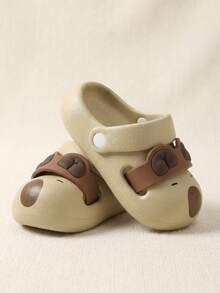 1雙棕色可愛水豚設計兒童EVA軟舒適幼童童鞋涼鞋拖鞋，適合男孩女孩，戶外、居家、海灘、度假、夏季穿著 - 棕色 - 查看 4